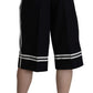 Dolce & Gabbana Black Cotton Cropped Embellished Pants