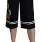 Dolce & Gabbana Black Cotton Cropped Embellished Pants