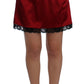 Dolce & Gabbana Red Black Lace A-Line Above Knee Skirt