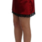 Dolce & Gabbana Red Black Lace A-Line Above Knee Skirt