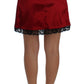 Dolce & Gabbana Red Black Lace A-Line Above Knee Skirt