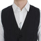 Dolce & Gabbana Gray Striped Formal Vest