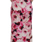 Dolce & Gabbana Black Pink Floral Elegance Sheath Long Dress