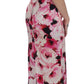 Dolce & Gabbana Black Pink Floral Elegance Sheath Long Dress