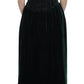 Dolce & Gabbana Green Velvet Crystal Sleeveless Maxi Dress