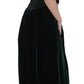 Dolce & Gabbana Green Velvet Crystal Sleeveless Maxi Dress