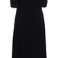 Dolce & Gabbana Black Ricamo Wool Stretch Maxi Dress