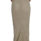 Dolce & Gabbana Beige Ricamo Cutout Cotton Sheath Dress