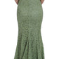 Dolce & Gabbana Green Floral Lace Sheath Maxi Dress