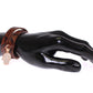 Nialaya CZ Hamsa Eye 18K Gold 925 Silver Snakeskin Leather Bracelet