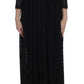 Dolce & Gabbana Black Ricamo Knitted Full Length Maxi Dress