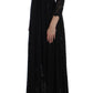 Dolce & Gabbana Black Ricamo Knitted Full Length Maxi Dress