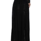 Dolce & Gabbana Black Ricamo Knitted Full Length Maxi Dress