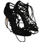 Dolce & Gabbana Black Suede Gladiator Ankle Strap Stiletto Heels