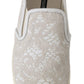 Dolce & Gabbana White Leather Lace Slip On Loafers Shoes