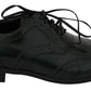 Dolce & Gabbana Green Leather Broque Oxford Wingtip Shoes