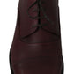 Dolce & Gabbana Red Bordeaux Leather Derby Formal Shoes