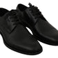 Dolce & Gabbana Black Leather Derby Formal Shoes