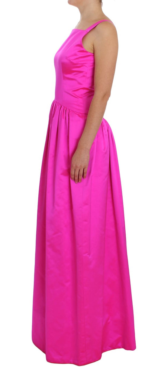 Dolce & Gabbana Pink Silk Long Sheath Ball Gown Dress