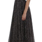 Dolce & Gabbana Dark Silk Shift Gown Full Length Dress