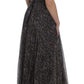 Dolce & Gabbana Dark Silk Shift Gown Full Length Dress