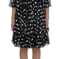 Dolce & Gabbana Black White Polka Dotted Ruffled Dress