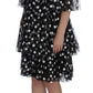 Dolce & Gabbana Black White Polka Dotted Ruffled Dress