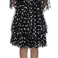 Dolce & Gabbana Black White Polka Dotted Ruffled Dress