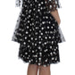 Dolce & Gabbana Black White Polka Dotted Ruffled Dress