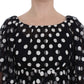 Dolce & Gabbana Black White Polka Dotted Ruffled Dress