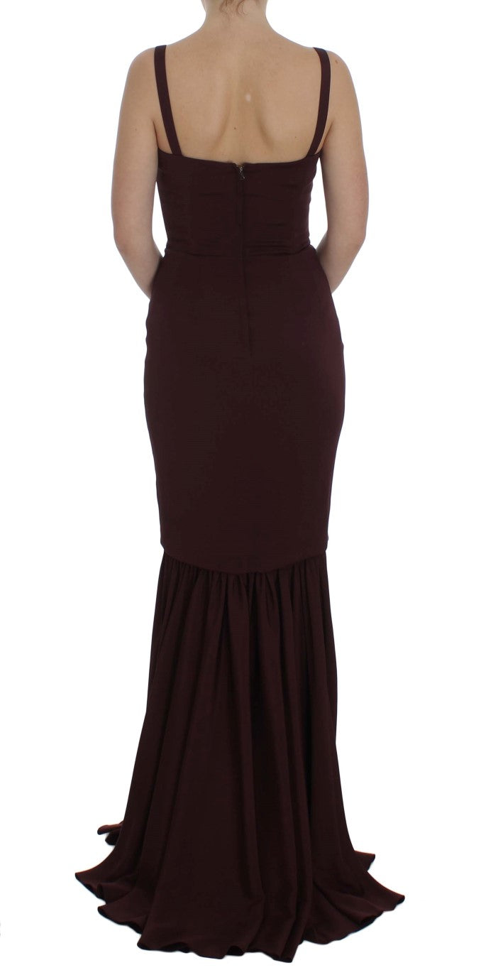 Dolce & Gabbana Bordeaux Stretch Full Length Sheath Dress