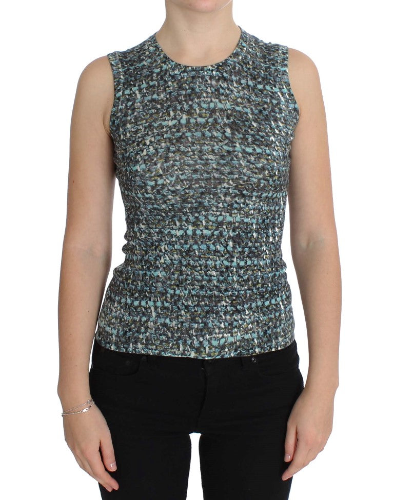 Dolce & Gabbana Blue Wool Sweater Sleeveless Pullover