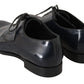 Dolce & Gabbana Blue Leather Dress Derby Formal Mens Shoes