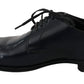 Dolce & Gabbana Blue Leather Dress Derby Formal Mens Shoes