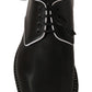 Dolce & Gabbana Black Leather White Line Dress Derby Shoes