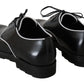 Dolce & Gabbana Black Leather White Line Dress Derby Shoes