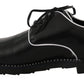 Dolce & Gabbana Black Leather White Line Dress Derby Shoes