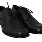 Dolce & Gabbana Dark Blue Leather Wingtip Oxford Dress Shoes