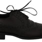 Dolce & Gabbana Black Leather Wingtip Oxford Dress  Shoes