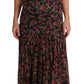 Dolce & Gabbana Black Floral Roses A-Line Shift Gown Dress