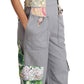 Dolce & Gabbana Gray Overall Jeans Gray Denim Crystal Hortensia