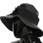 Dolce & Gabbana Black Leather DG Coin Crystal Wide Brim Hat