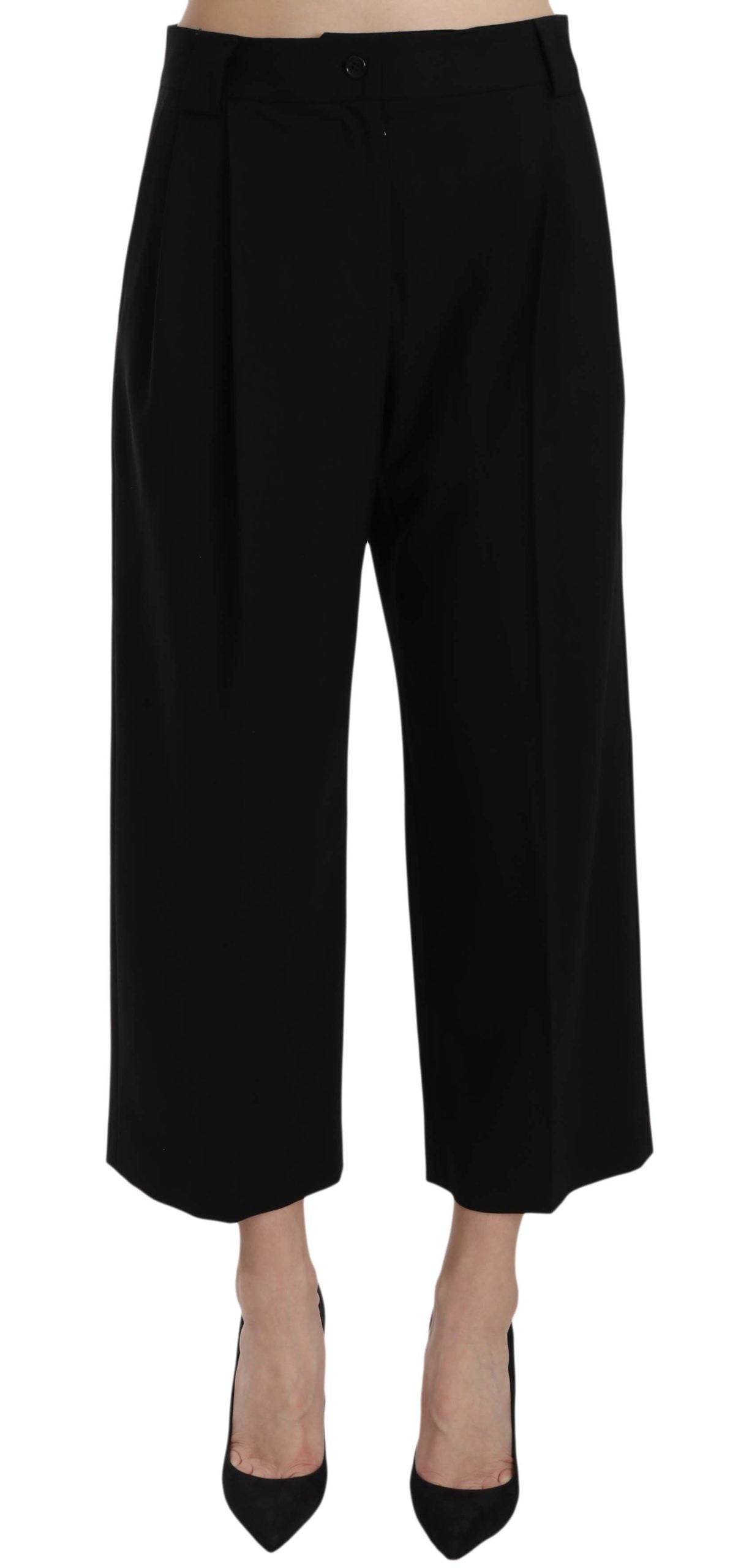 Dolce & Gabbana Black Print Trousers Pants