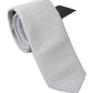 Dolce & Gabbana White Patterned Classic Mens Slim Necktie Tie