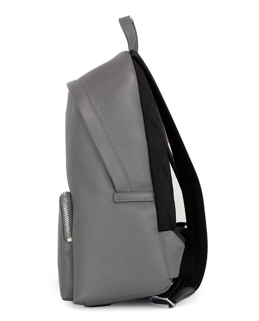 Burberry Abbeydale Branded Charcoal Grey Pebbled Leather Backpack Bookbag