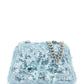 Self Portrait Blue Bow Sequined Velvet Mini Shoulder Bag