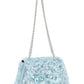 Self Portrait Blue Bow Sequined Velvet Mini Shoulder Bag