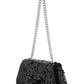 Self Portrait Black Bow Sequined Velvet Mini Shoulder Bag