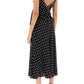 Alessandra Rich Black White Polka Dot Rhinestone Silk Slip Dress