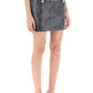 Alessandra Rich Vintage Black Leather Belted Mini Skirt